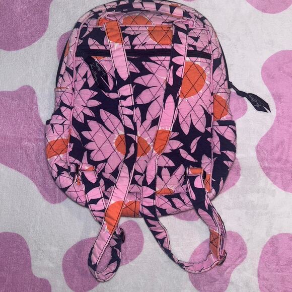 Vera Bradley pink navy and orange floral backpack - Picture 2 of 3